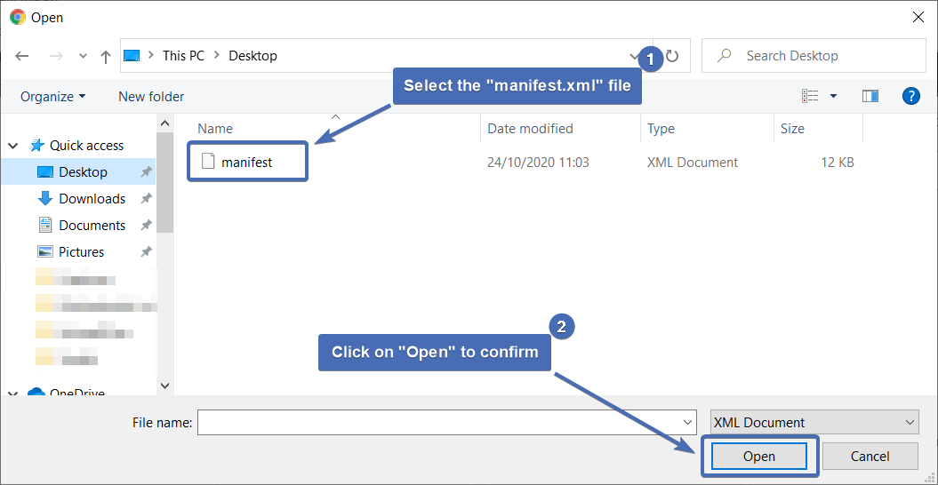Finishing installation from a file