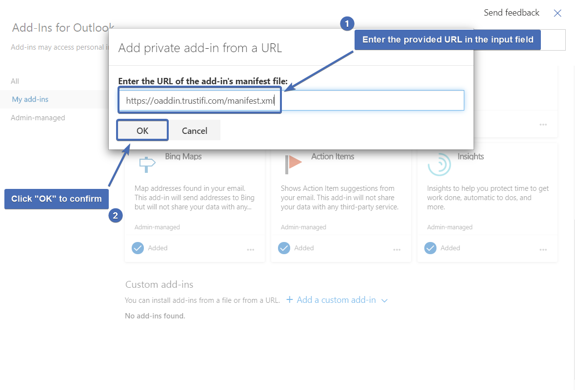 Finishing installation from a URL