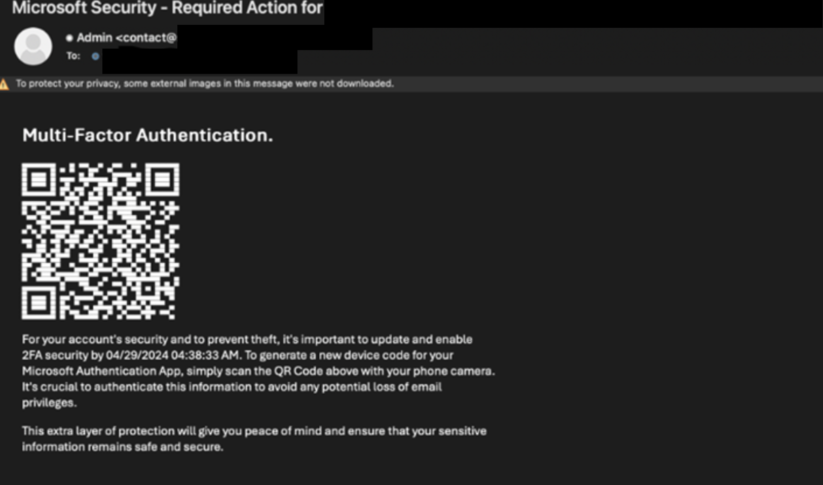ASCII QR impersonating Microsoft