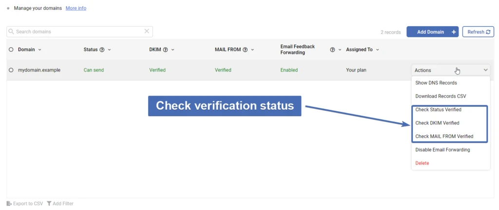 Checking verification status