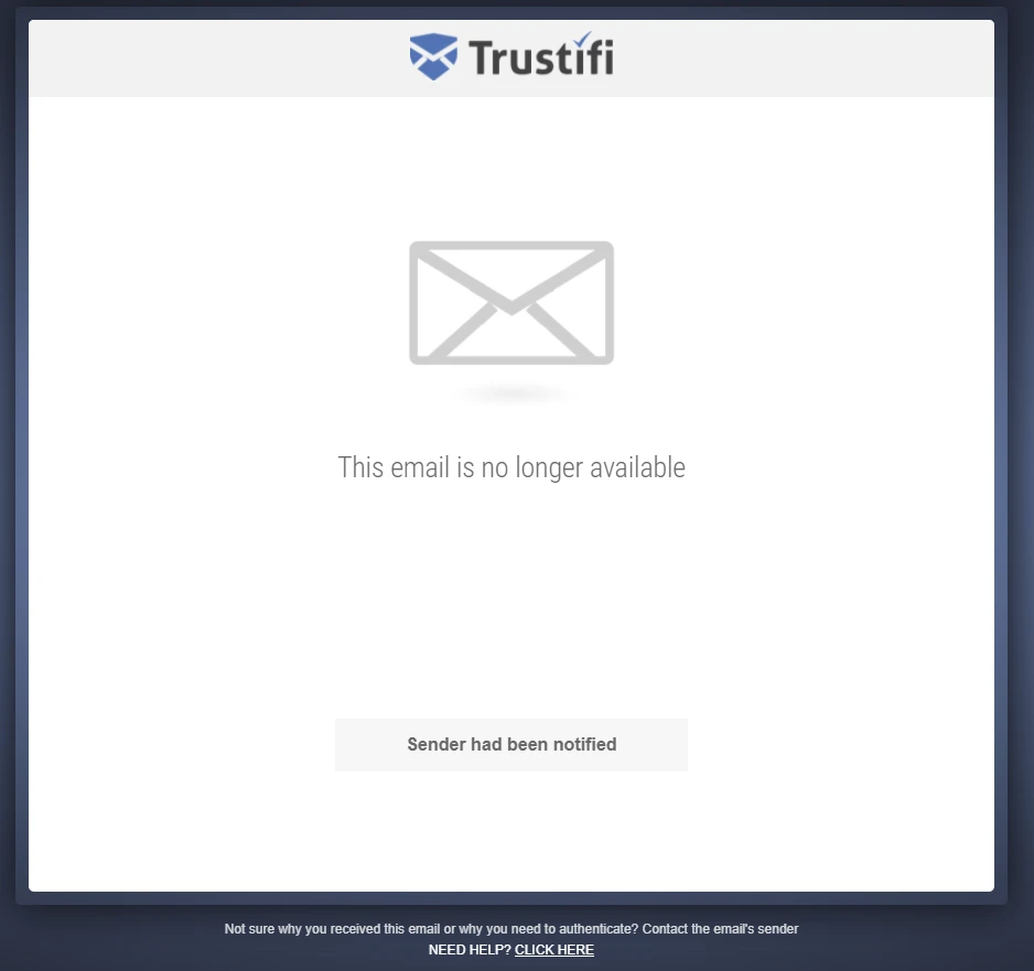 Email is no longer available