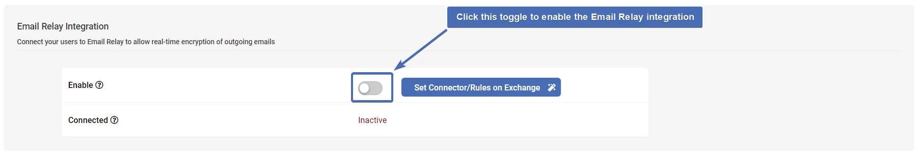 Enabling the Email Relay integration