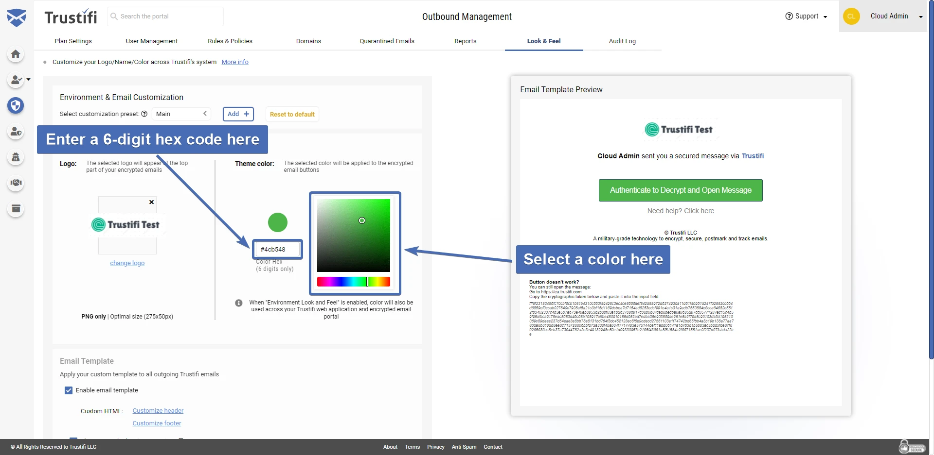 Selecting a button color