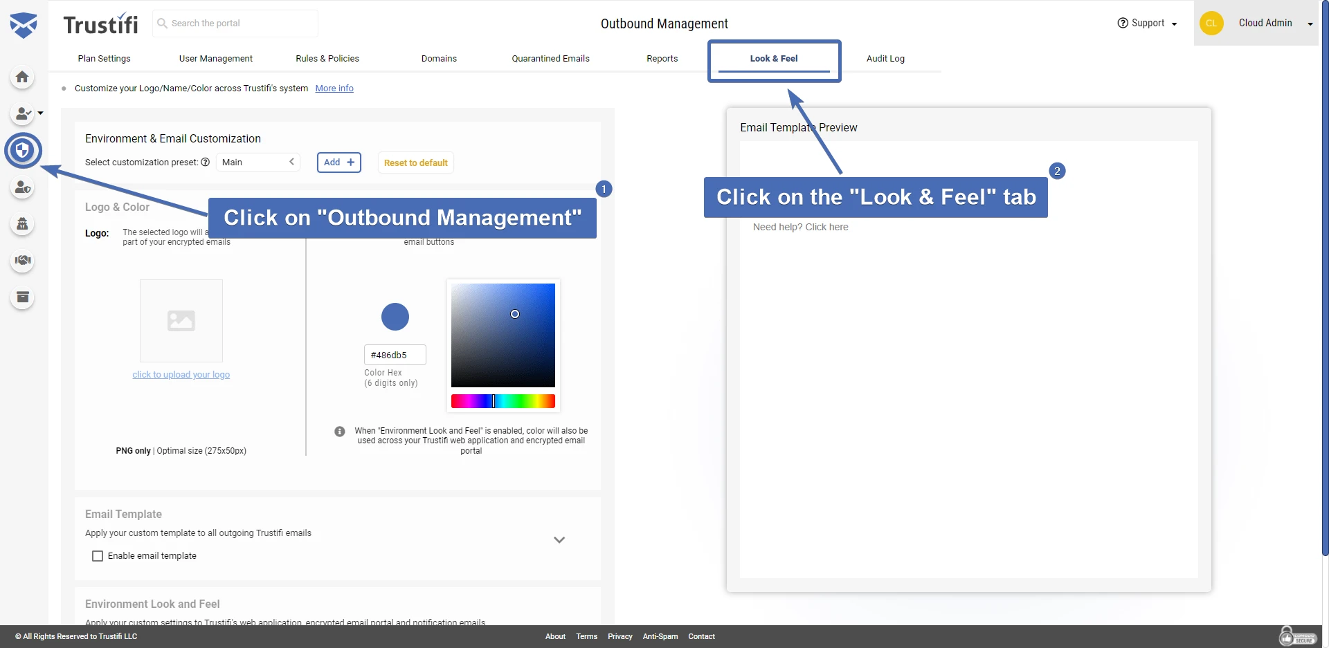Navigating to "Look & Feel"