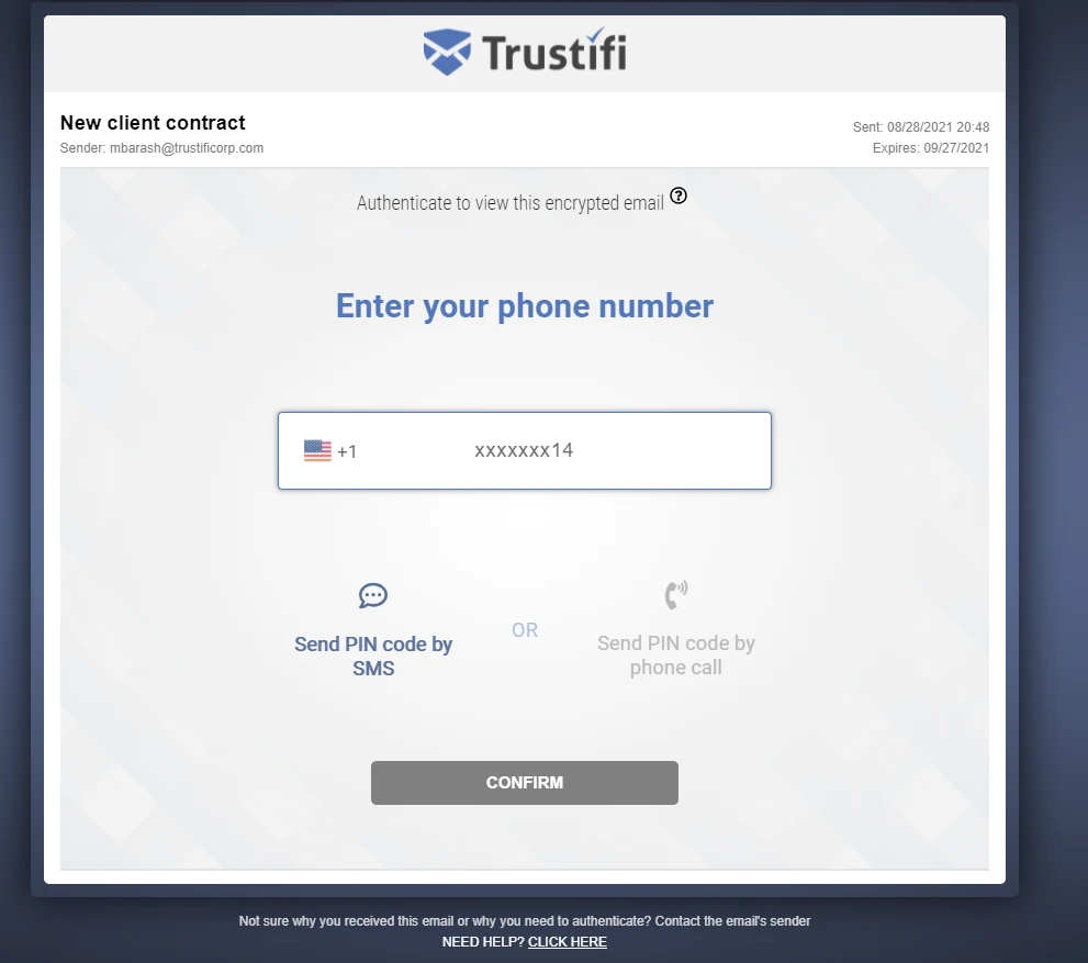 Enter phone number to authenticate