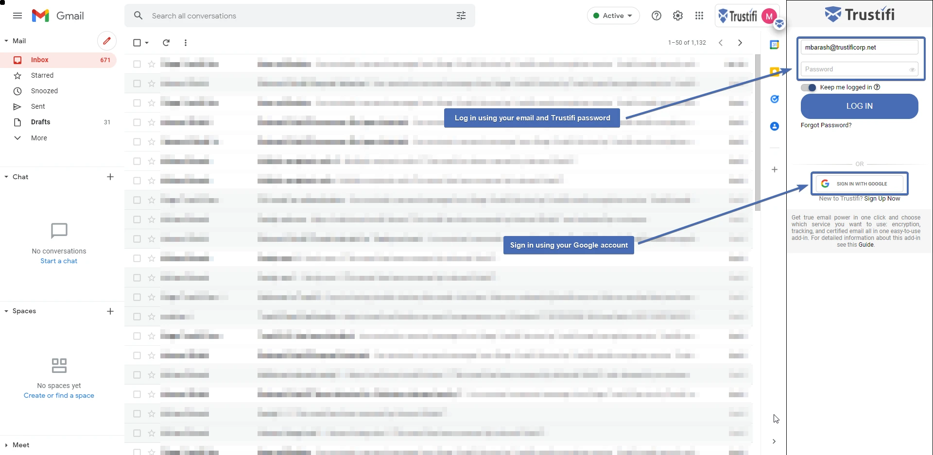 Logging in to Trustifi