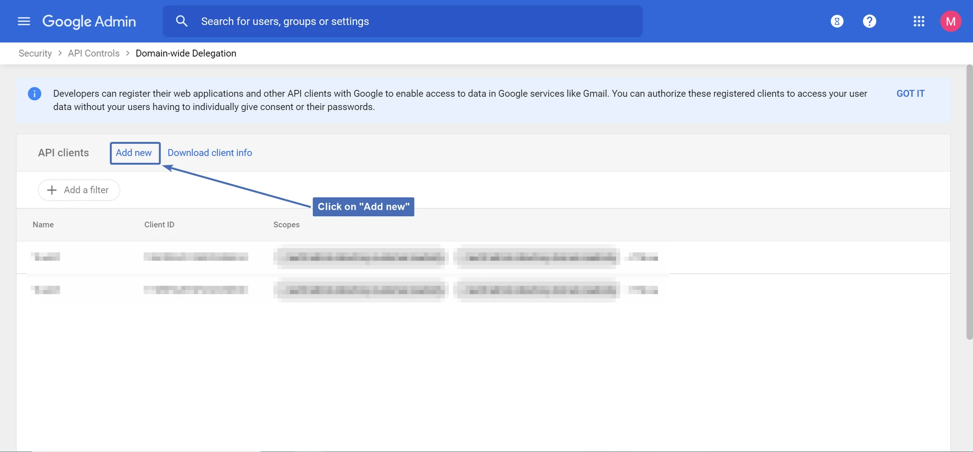 Adding a new API client