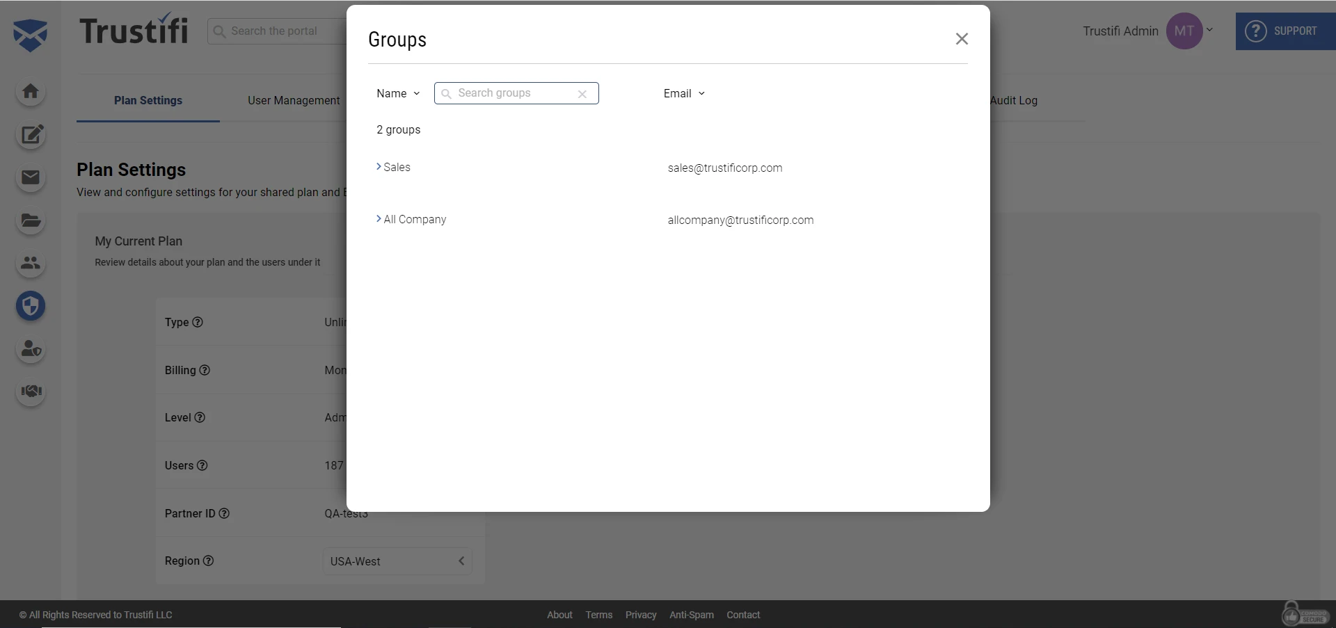 Viewing your imported groups